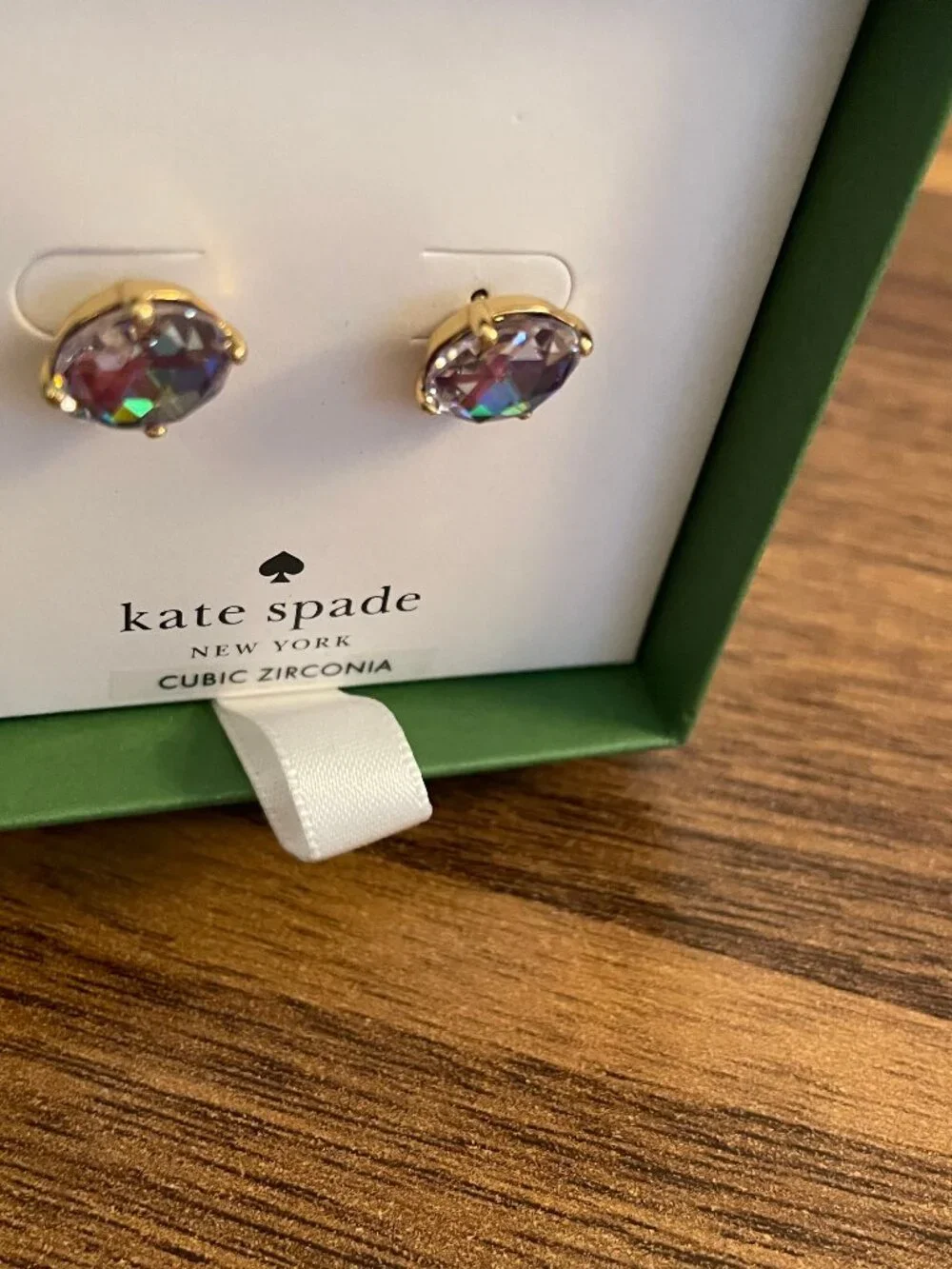 Kate Spade Bright Ideas CZ Stud Earrings, Berry, New in box Gift Box Blue Purple